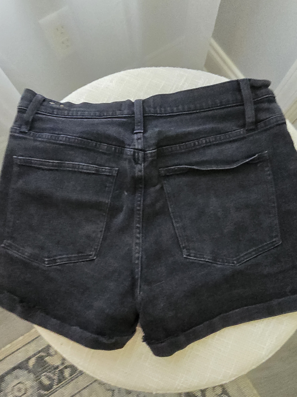 Madewell Black Denim Roll-Hem Shorts - Picture 3 of 3